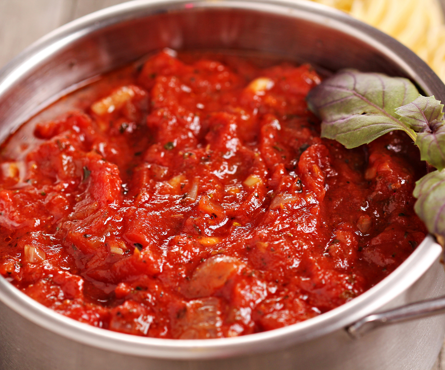 Tomato sauce cooked to a jam like consistency