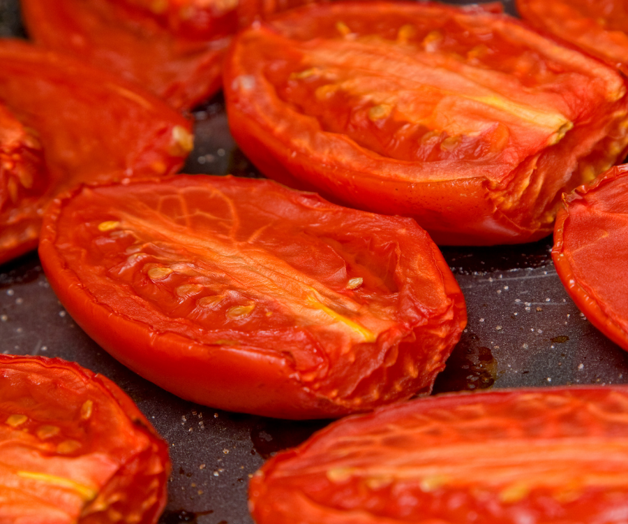 Smoked halved tomatoes
